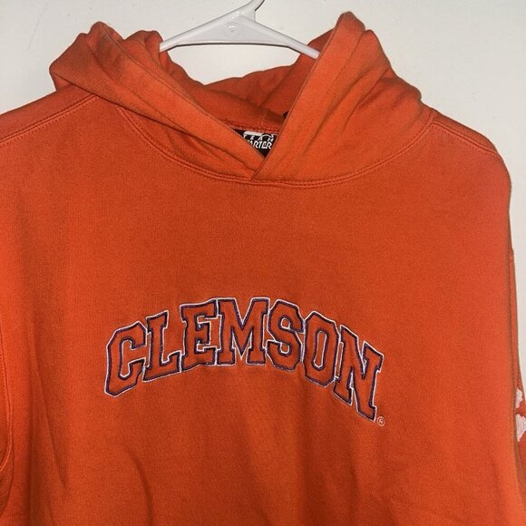 Clemson Tigers College Team Starter Orange Pullover Hoodie Sweatshirt Men Large - Picture 3 of 8